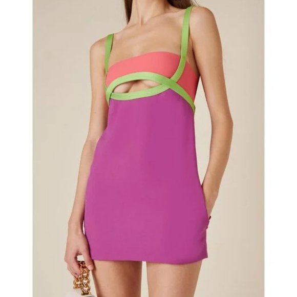Versace Dresses & Skirts - Versace Women's Purple Cutout Crepe Mini Dress NWT